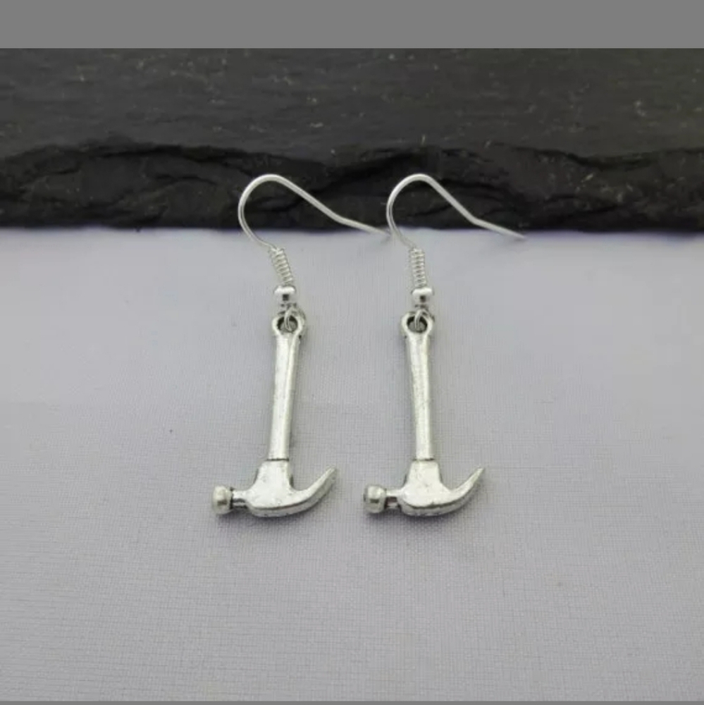 New Hammer Tools Silver Earrings.